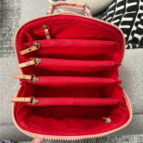 MZ Wallace x Marla Aaron Pink Lock Print Accordion Jewelry Case Bag - Picture 13 of 16